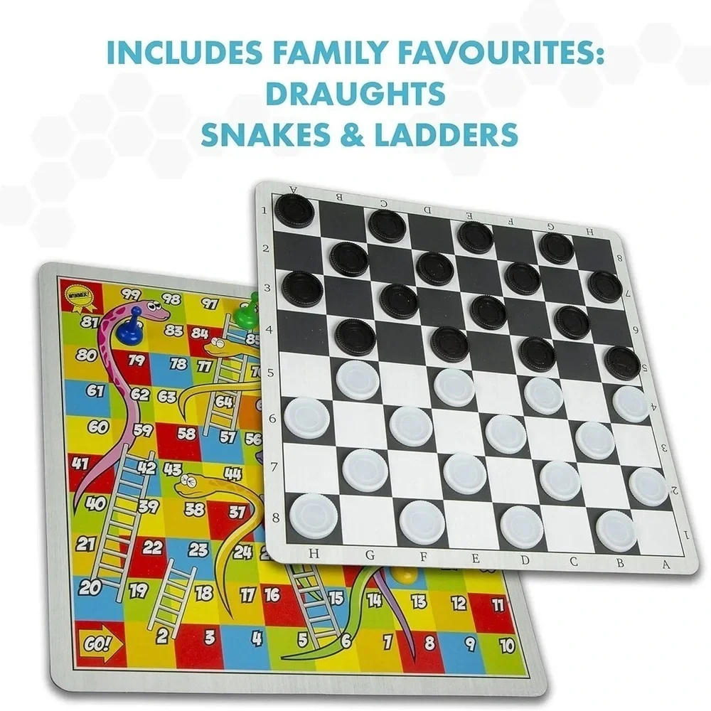 abeec 100 Classic Games  family board games Compendium Ludo, Chess, Lady Games